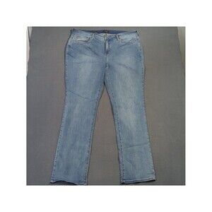 NYDJ Jeans Women's 20W Extra Long Blue Marilyn Straight Lift Tuck Cool Embrace
